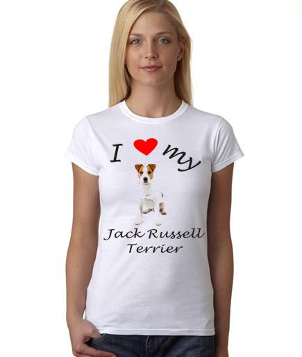 Dogs - I Heart My Jack Russell Terrier on Womans Shirt